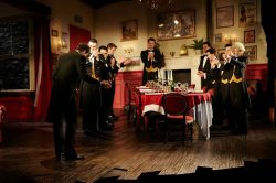 POSH by Laura Wade. Designed by E.M. Parry. Dir. Susannah Tresillian. Nottingham Playhouse & Salisbury Playhouse, 2015.