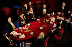 POSH by Laura Wade. Designed by E.M. Parry. Dir. Susannah Tresillian. Nottingham Playhouse & Salisbury Playhouse, 2015.