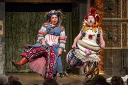 James Garnon and Colin Hurley in AS YOU LIKE IT, Shakespeare's Globe, 2018. Designed by E.M. Parry. Dir. Federay Holmes & Elle While. Photo © Tristram Kenton.