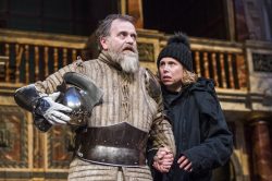 Colin Hurley and Michelle Terry in HAMLET by William Shakespeare @ Shakespeare's Globe. Designed by E.M. Parry. Directed by Federay Holmes and Elle While. Photo ©Tristram Kenton