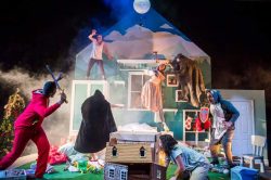 GRIMM TALES by Philip Pullman, based on Tales of the Brothers Grimm, adapted / devised by Kirsty Housley and the company. Designed by E.M. Parry. Dir. Kirsty Housley. Unicorn Theatre, 2019.