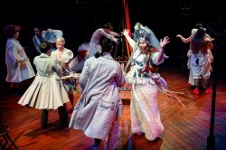 As You Like It - Northern Broadsides / New Vic Newcastle-Under-Lyme co-production, touring 2022. Set and costume design E.M. Parry. Directed by Laurie Sansom.