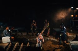 WE DIG, devised by Emma Frankland and the company. Design by E.M. Parry, costume design associate Prinx Lydia. Dir. Emma Frankland. Oval House, 2019. Photo: Rosie Powell.